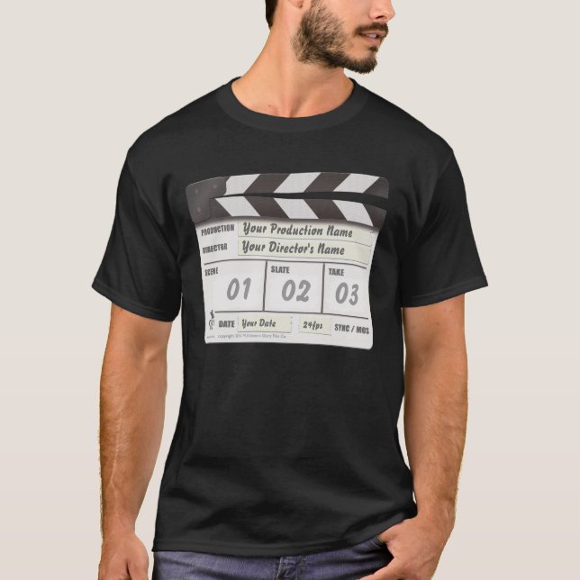 Customisable Clapperboard T-tröja Tee Shirt (Framsida)