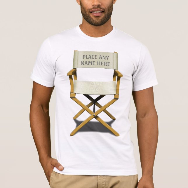 Customisable direktör stoldesign t-shirt (Framsida)