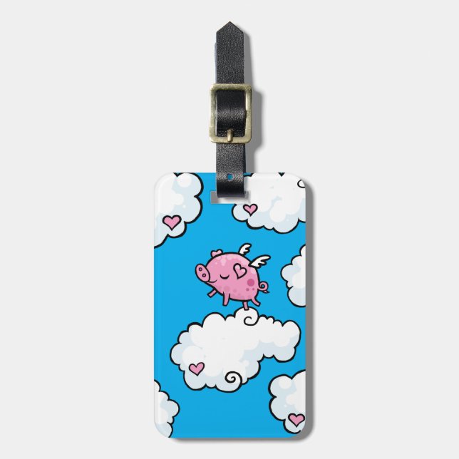 Customisable flyggrisdans på moln bagagebricka (Vertikal Framsida)