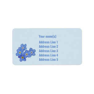 Customisable förgätmigejadressetiketter adressetikett