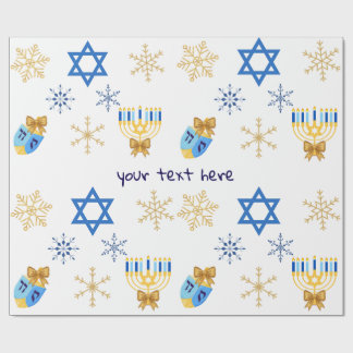 Customisable Hanukkah winter Wrapping Paper Presentpapper