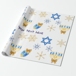 Customisable Hanukkah winter Wrapping Paper Presentpapper