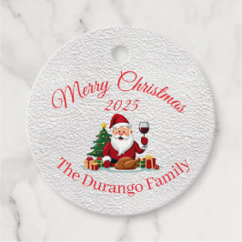 Customisable Happy Santa Claus Christmas Dinner Gåvor Etiketter