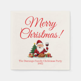 Customisable Happy Santa Claus Christmas Party Pappersservett