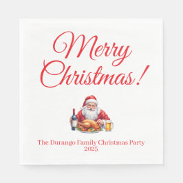 Customisable Jolly Santa Claus Christmas Luncheon Pappersservett
