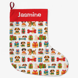 Customisable Minimal Colourful Xmas Tree Pet Stor Julstrumpa