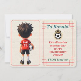 Customisable Name Number and Text Birthday Boy Julkort