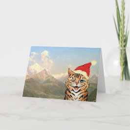 Customisable rolig kattjulkort helgkort