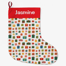 Customisable Simple Colourful Christmas Gift Stor Julstrumpa