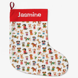 Customisable Simple Colourful Xmas Tree Pet Stor Julstrumpa