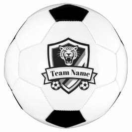 Customisable Soccer Team Jaguar Logo Soccer Ball