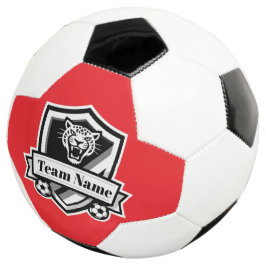 Customisable Soccer Team Jaguar Red Trim Logo
