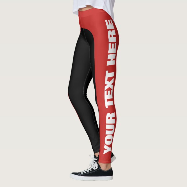 Customisable två färgdamasker för djärv text leggings (Vänster)
