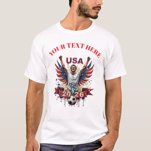 Customisable USA Soccer Football Team Supporters T Shirt (Framsida)