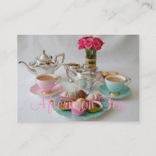 Customisable visitkort för vintageeftermiddagTea