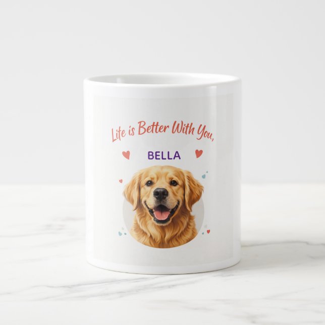 Customised Dog Name mug for your loved ones Jumbo Mugg (Framsidan)
