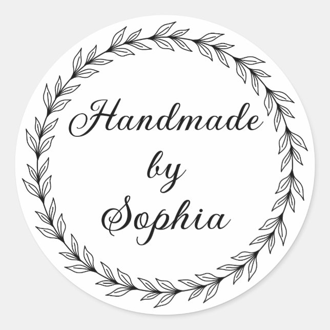 customised name  runt klistermärke (Framsida)