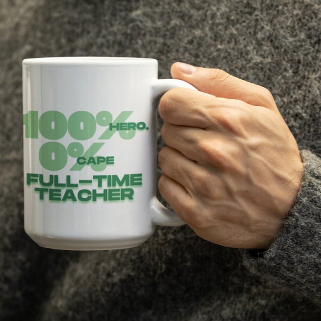 Customizable 100% Hero 0%Cape Mug for teachers  Kaffemugg (Skapare uppladdad)