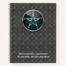 Customizable 8.5 x 11 Elemental Pentacle Notebook