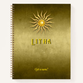 Customizable 8.5 x 11 Litha Summer Golden Notebook