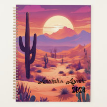 Customizable agenda, planner, name, year, desert