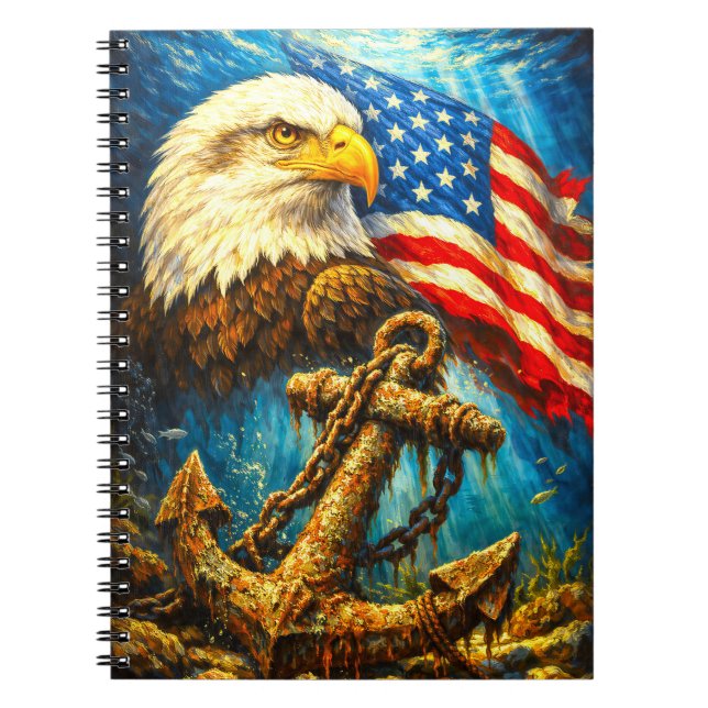 CUSTOMIZABLE AMERICAN EAGLE NOTEBOOK ANTECKNINGSBOK (Framsidan)
