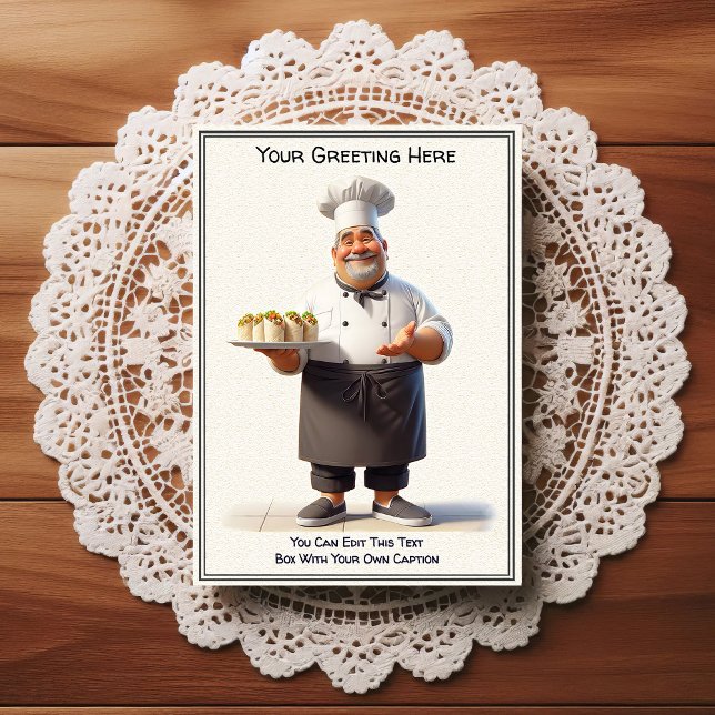 Customizable Any Occasion Cooking / Chef Postcard Vykort (Skapare uppladdad)