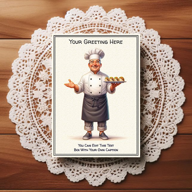 Customizable Any Occasion Cooking / Chef Postcard Vykort (Skapare uppladdad)