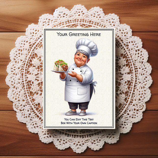 Customizable Any Occasion Cooking / Chef Postcard Vykort (Skapare uppladdad)