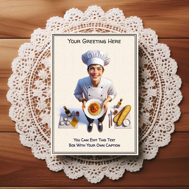 Customizable Any Occasion Cooking / Chef Postcard Vykort (Skapare uppladdad)