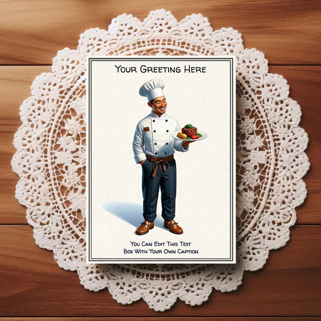 Customizable Any Occasion Cooking / Chef Postcard Vykort (Skapare uppladdad)