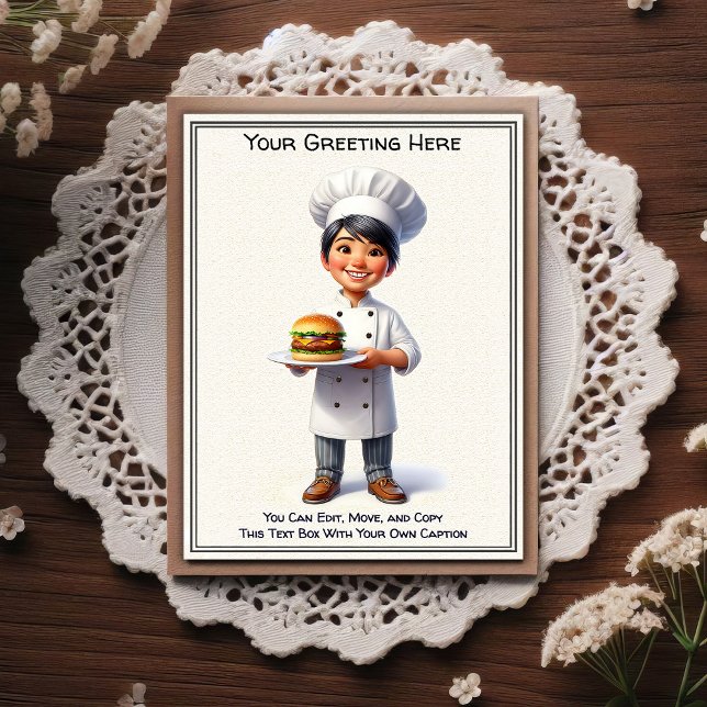 Customizable Any Occasion Cooking / Chef Postcard Vykort (Skapare uppladdad)