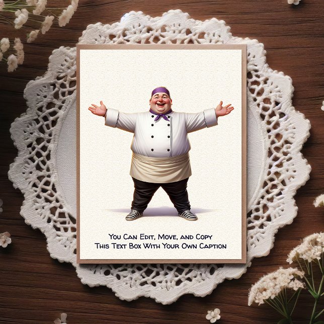 Customizable Any Occasion Cooking / Chef Postcard Vykort (Skapare uppladdad)