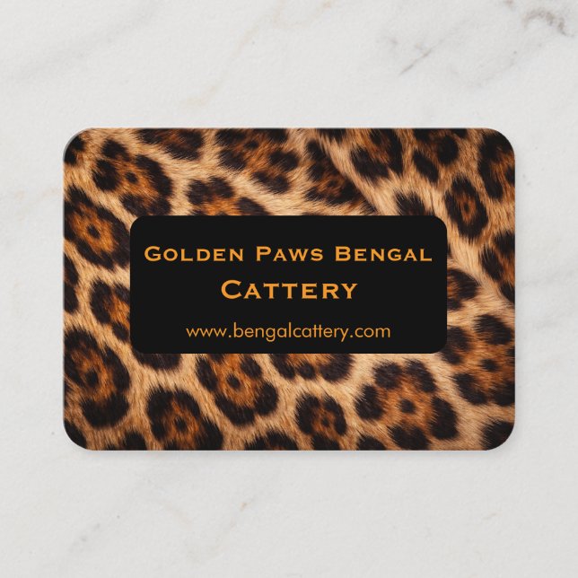 Customizable Bengal Cat Cattery  Visitkort (Framsida)
