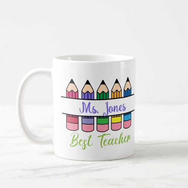 Customizable Best Teacher Appreciation Kaffemugg (Vänster)