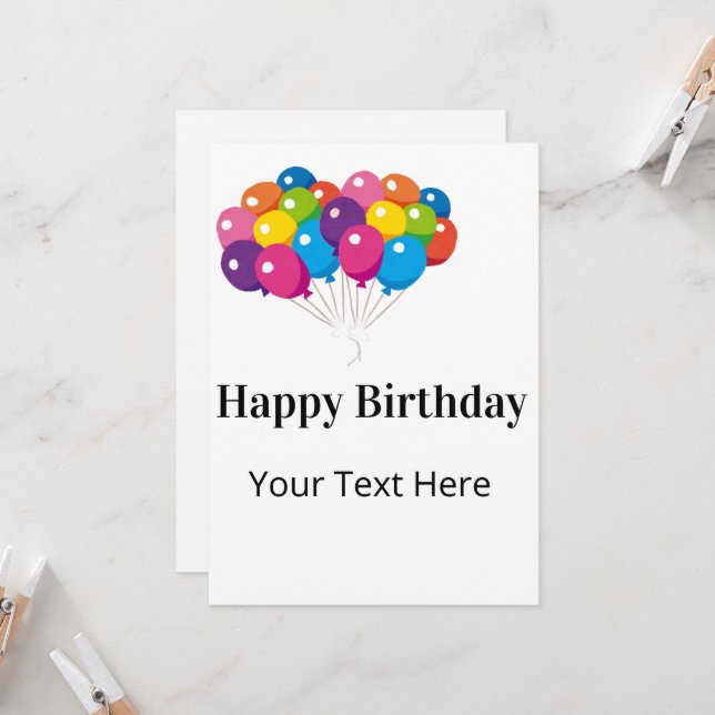 Customizable Birthday card Inbjudningar (Fram/Back In Situ)