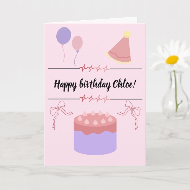 Customizable birthday card  kort (Liten växt)