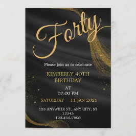 customizable birthday invite Elegant Birthday Card Inbjudningar