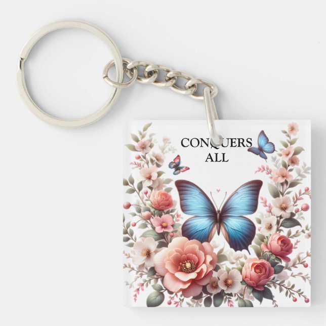Customizable Blue Butterfly Floral Art-96279 (Framsidan)