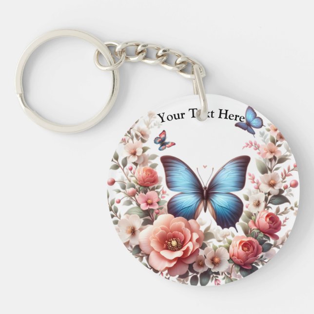 Customizable Blue Butterfly Floral Art-96279 (Framsidan)