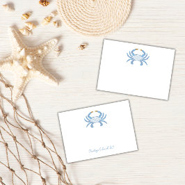 Customizable Blue Chic Crab Sticky Notes Post-it Block