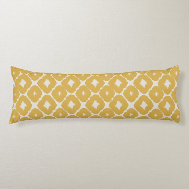 Customizable Boho Mustard Diamonds Cushion Kroppskudde (Framsidan)