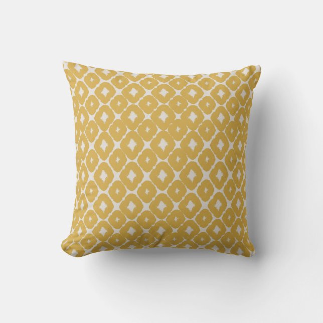 Customizable Boho Mustard Diamonds Cushion Kudde (Framsida)