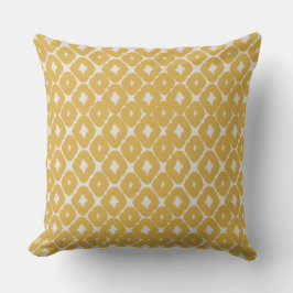 Customizable Boho Mustard Diamonds Cushion Kudde