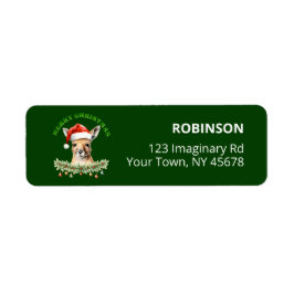 Customizable Christmas Kangaroo Green Return Label Returadress Etikett