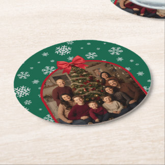 Customizable Christmas Paper Coaster – Personalize Underlägg Papper Rund