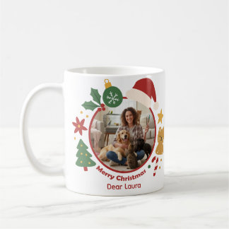 Customizable Christmas Pet Photo & Name Mug  Kaffemugg