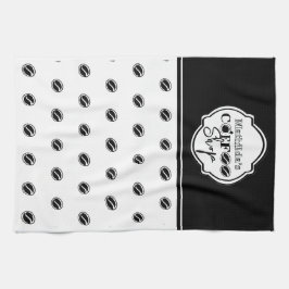 Customizable coffee shop logo for business Black Kökshandduk