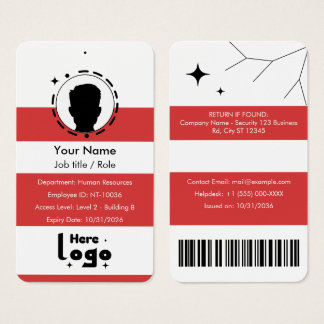 Customizable Corporate Employee ID Profile Card Visitkort