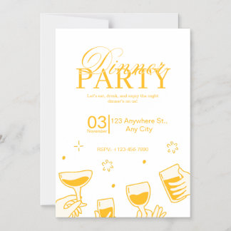 Customizable Dinner Party Invitation Card Magnetisk Inbjudningskort